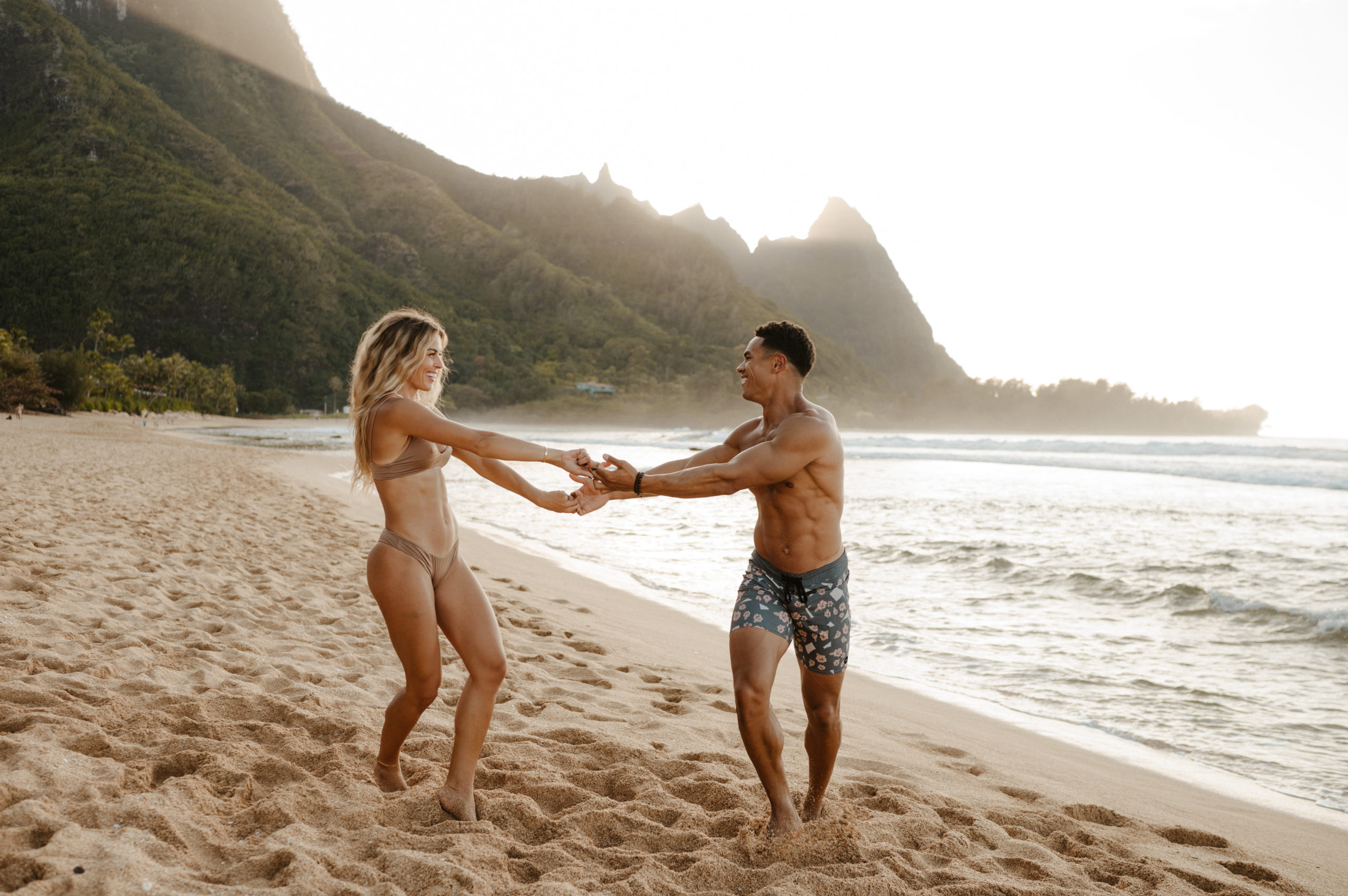 Kauai beach couples photoshoot