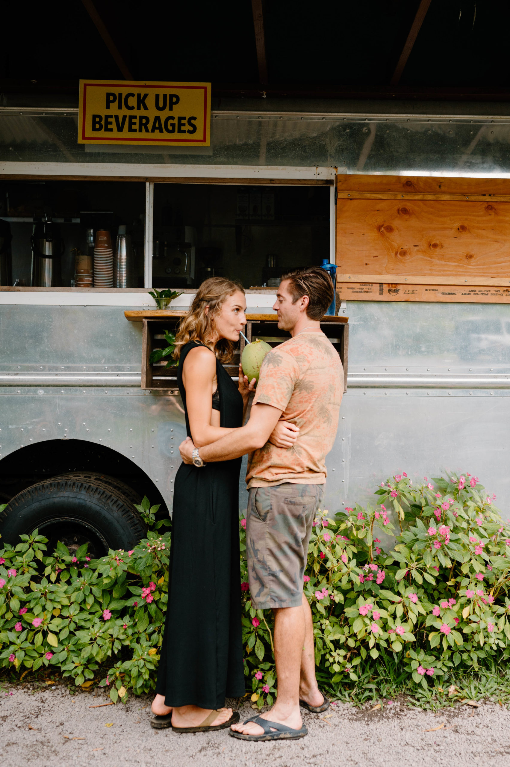 Share a coconut on the road to Hana during your Maui Elopement! 