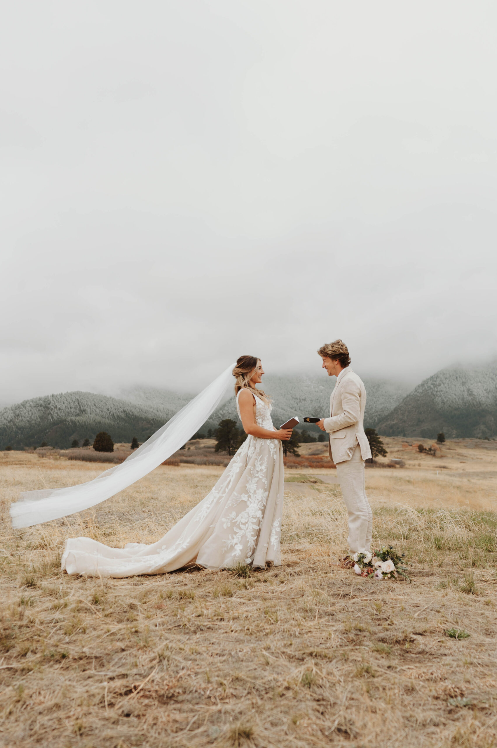 A bride and groom self solemnize in Colorado