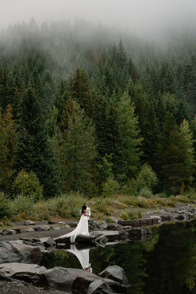 A romantic lakeside elopement in Oregon.